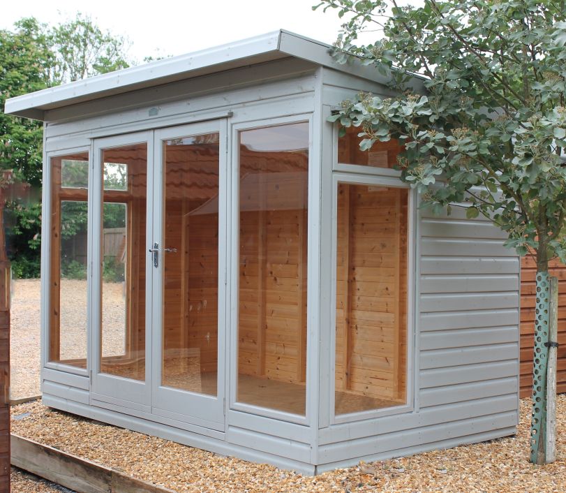 With top opening side windows, grey finish