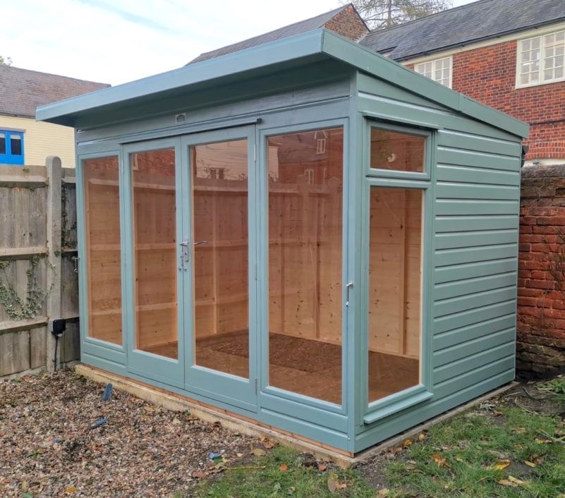 With side window, blue/green finish
