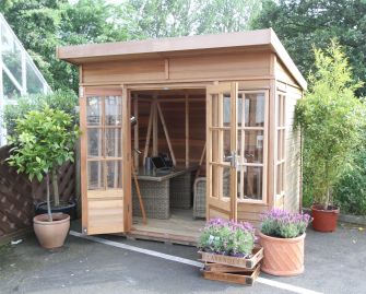 Alton Pentwick cedar summerhouse 8ft 2in x 6ft 5in (2510mm x 1968mm) 
